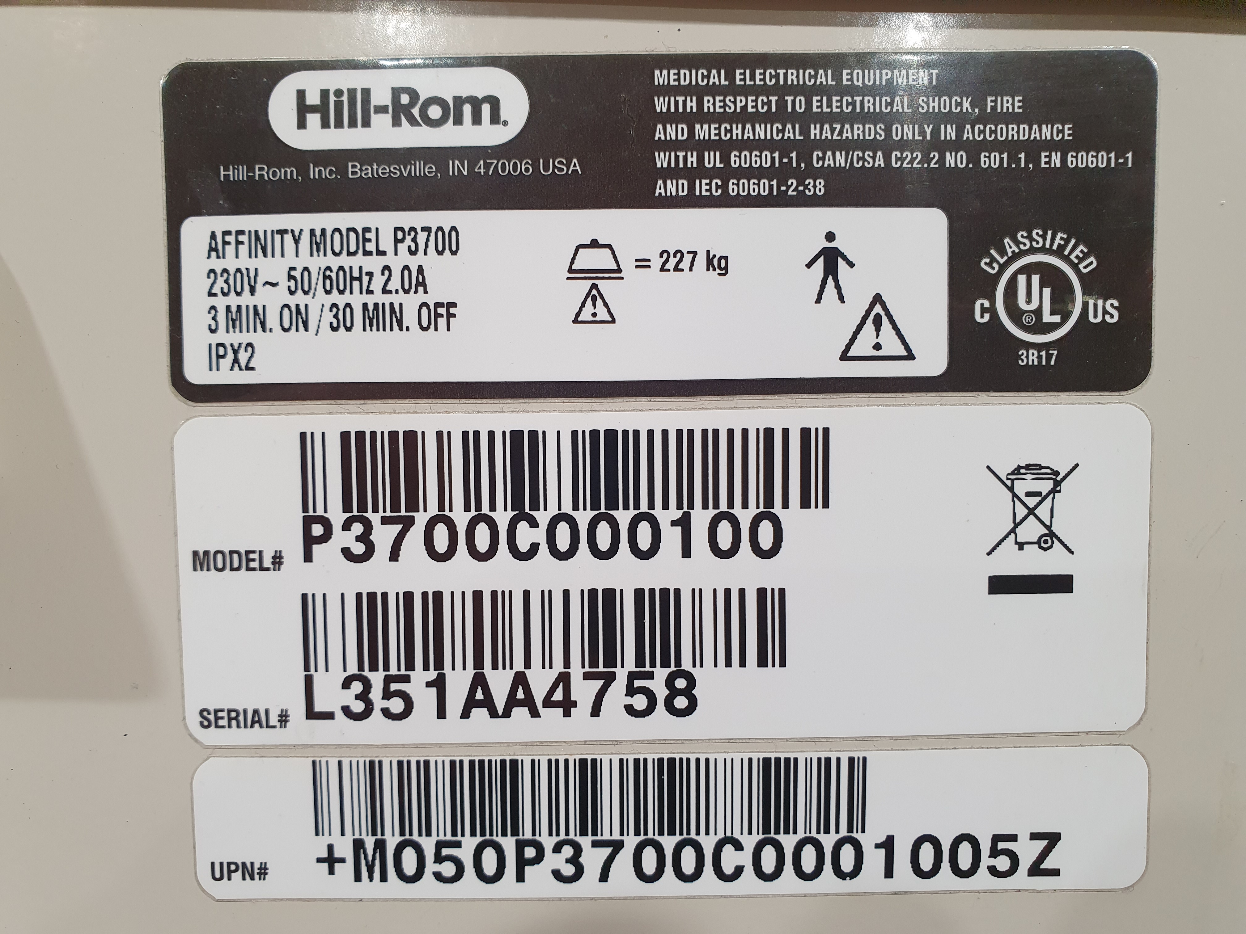 Birthing bed, gynaecological bed, Hill-Rom P3700 – Foto 24, Rideen